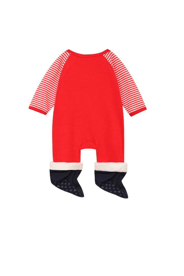 Baby Christmas Outfit Santa Long Sleeve All In One Jumpsuit w Hat n Boots - quixoticmuses