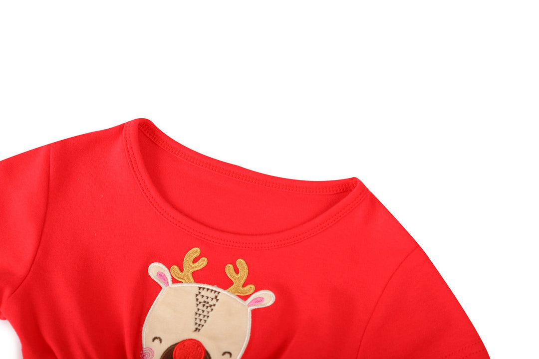 Baby Kids Christmas Outfit Red Reindeer Dress - quixoticmuses