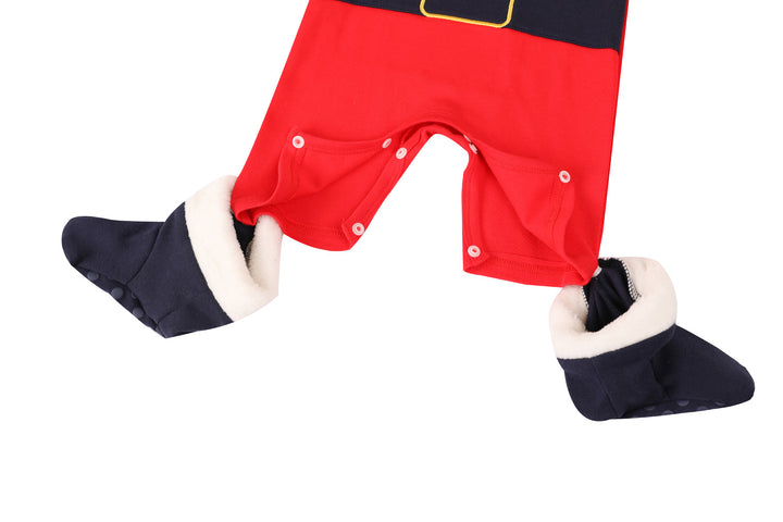 Baby Christmas Outfit Santa Long Sleeve All In One Jumpsuit w Hat n Boots - quixoticmuses