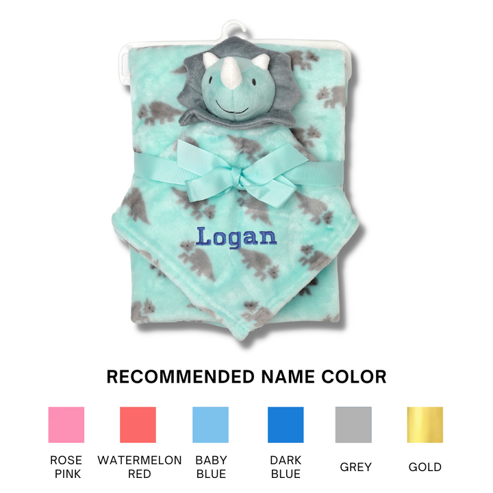 Personalised Customized Luvable Friends Plush Blanket With Triceratops 16517 - quixoticmuses