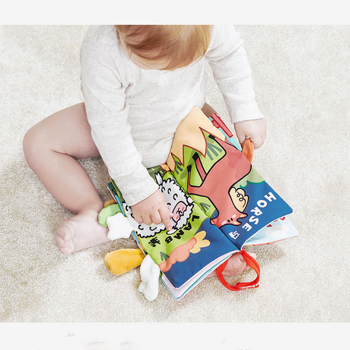 Babycare Funny Animal Tails Book Baby Cloth Book Early Educational Toys BPA Free for Kids - quixoticmuses