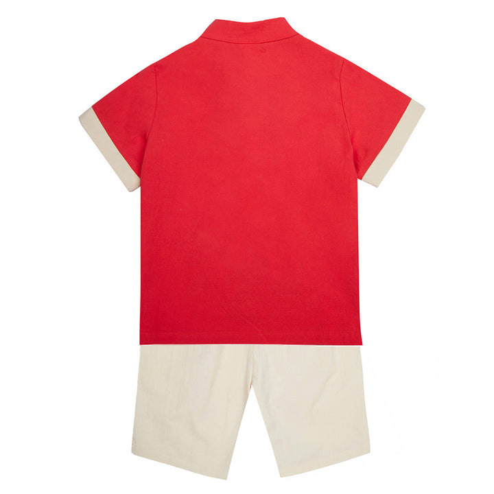 Baby Kids Boys Dragon Red Cheongsam Set Top n Shorts CNY Chinese New Year Outfit - quixoticmuses