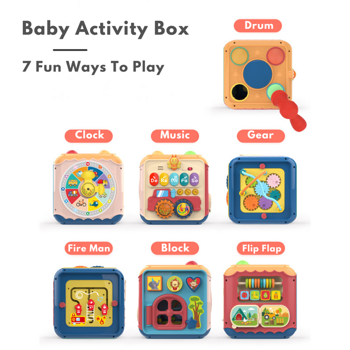 Huanger Baby Activity Box - 6 Sides Multi-Functional Early Educational Toy - quixoticmuses