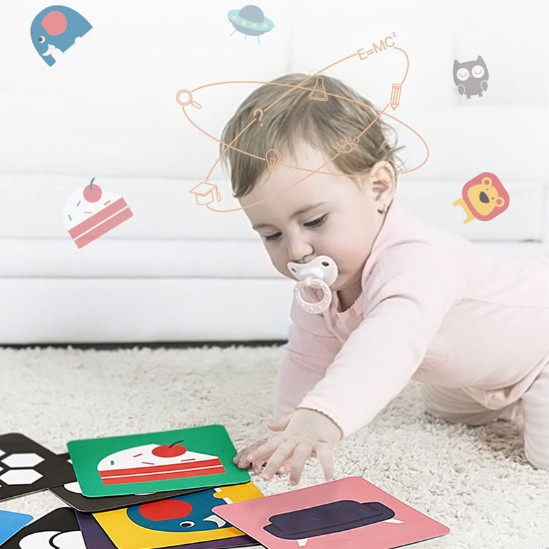 Baby Visual Stimulus Cards Early Education Card Visual Card Color Card Four Packs - quixoticmuses