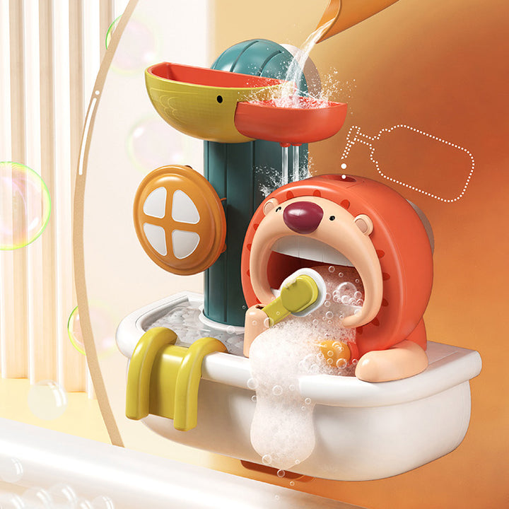 Baby Toddler Kids Wall Bathtub Mounted Bird n Lion Bubble Bath Toy Set w Suction Cups - quixoticmuses