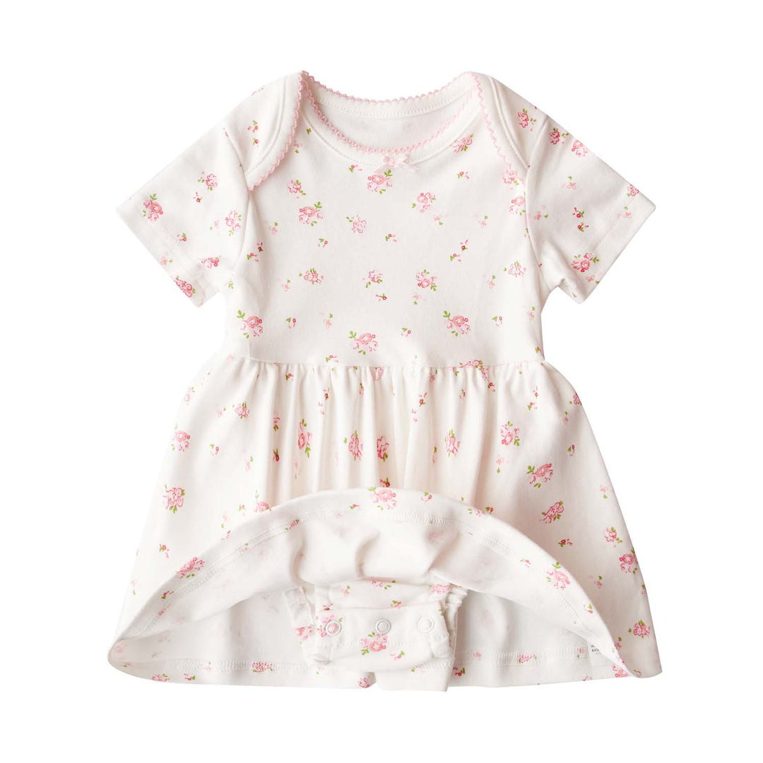 [ZBG04] Baby Girl White w Pink Rose Bodysuit Dress n Pink Cardigan w I Love Mummy 2 Pc Set - quixoticmuses