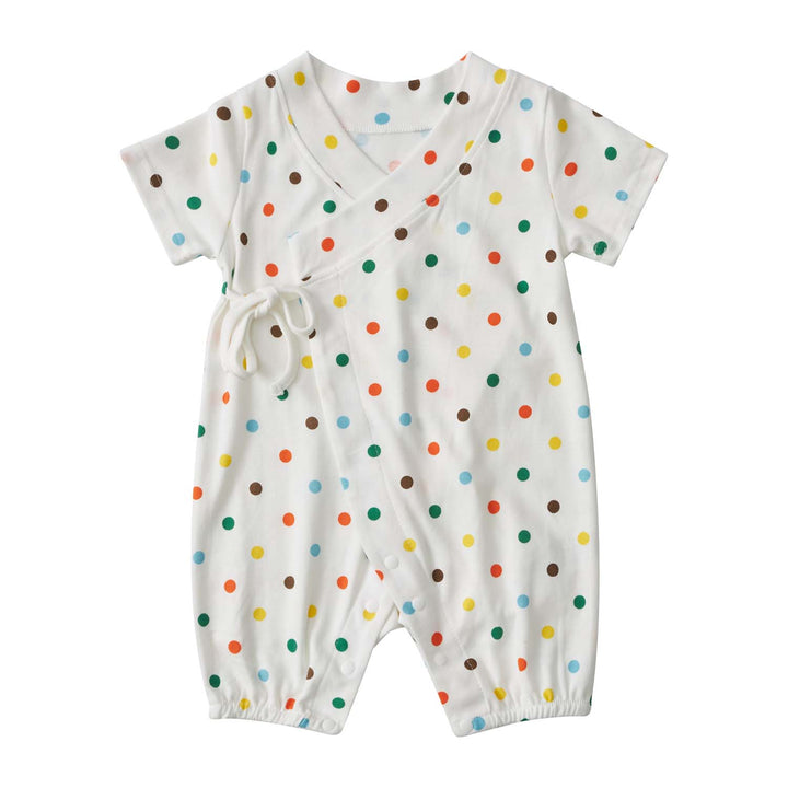 Baby Kimono Romper Colorful Polka Dots - quixoticmuses