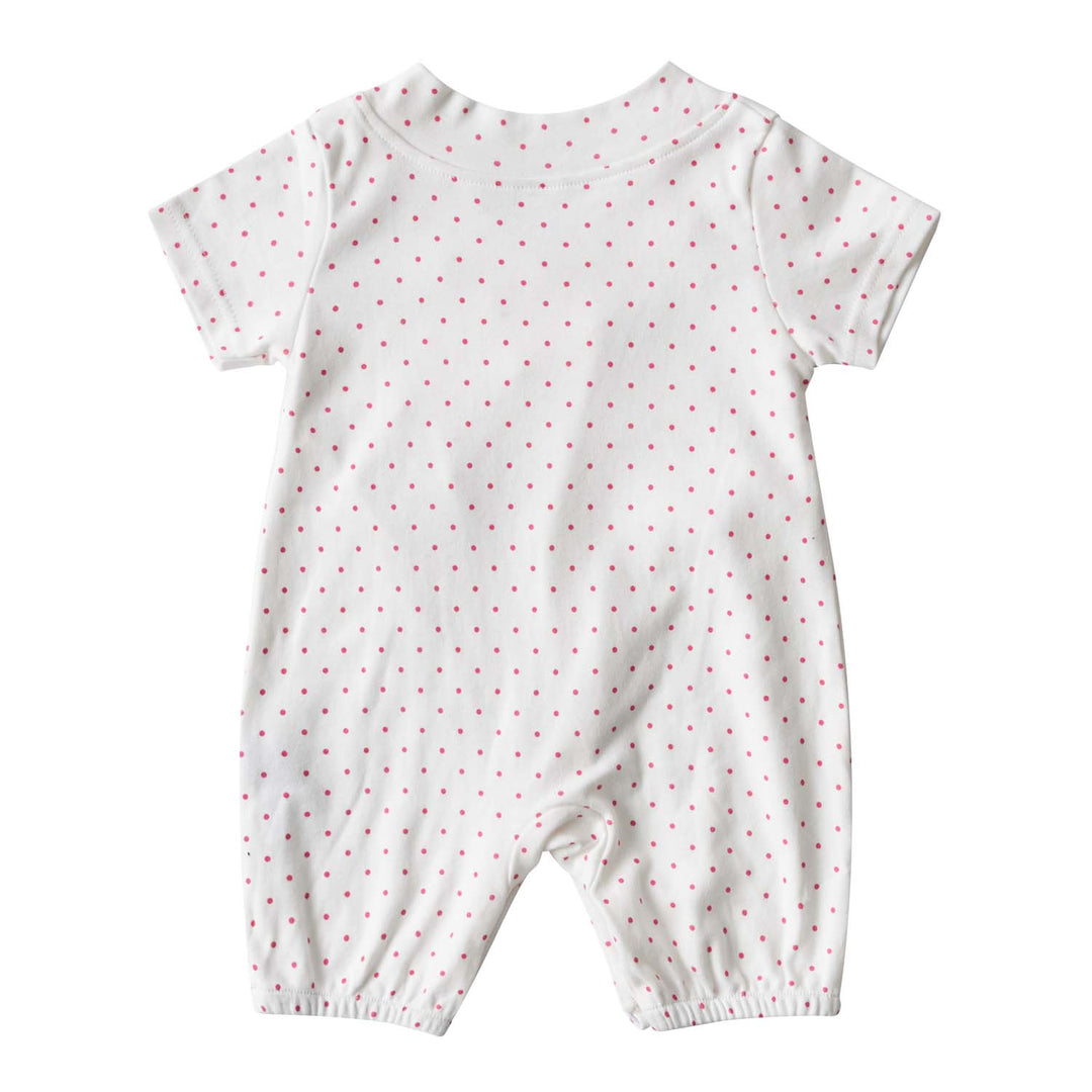 Baby Girl Kimono Romper White w Pink Dots Big Smiles for Mummy - quixoticmuses