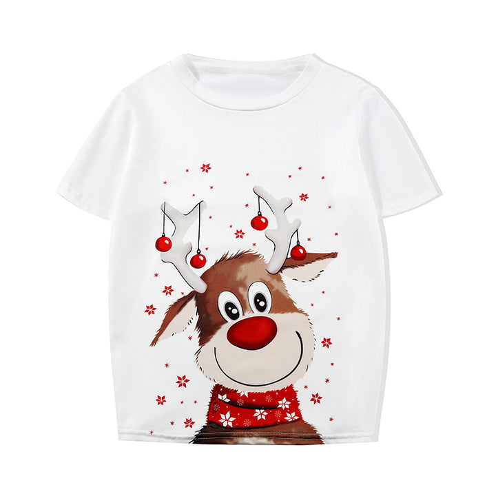 Baby Kids Boy Girl Daddy Mummy Brother Sister Sibling Family Wear Short Sleeve Reindeer Print Christmas Outfit Romper Top n Shorts Set - quixoticmuses