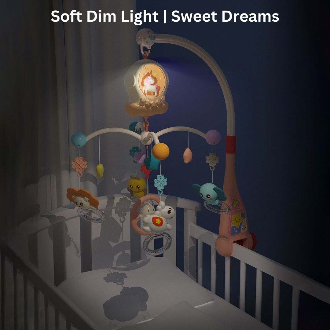 Baby Musical Crib Mobile with Night Lights and Rotation, Rattles, Comfort Toys for Newborn Infant Boys Girls Toddles - quixoticmuses