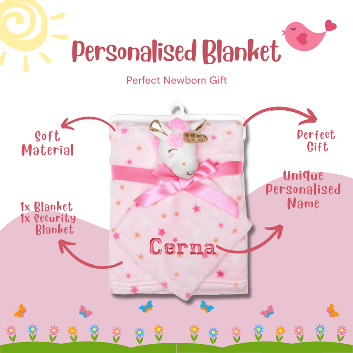 Personalised Customized Luvable Friends Plush Blanket With Unicorn 5102580 - quixoticmuses