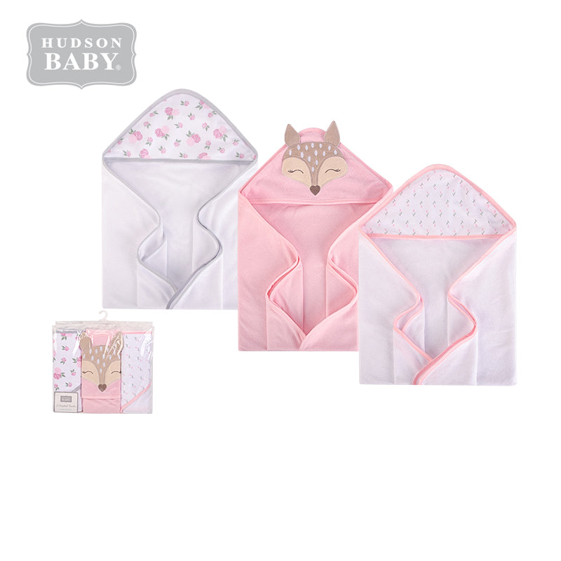 Hudson Baby Knit Terry Hooded Towel Set 3 Piece 57899 Fawn - quixoticmuses