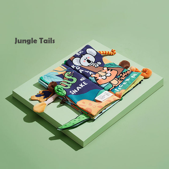 Babycare Funny Animal Tails Book Baby Cloth Book Early Educational Toys BPA Free for Kids - quixoticmuses