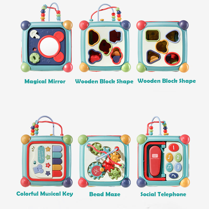 Babycare Baby Activity Box - 6 Sides Multi-Functional Early Educational Toy - quixoticmuses