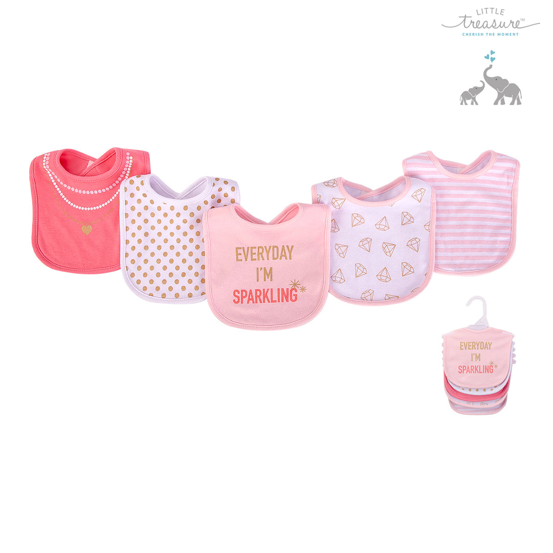 Baby 5pc Interlock Bibs Sparkling 75516 - quixoticmuses