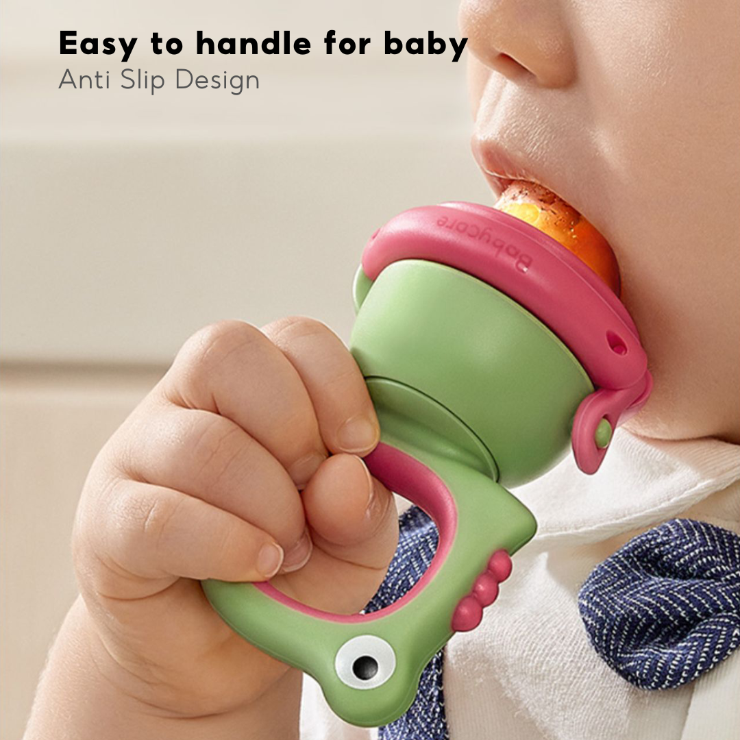 Babycare Baby Food Feeder Feeding Fruit Vegetable Bite Pacifier with 3 Nipple Replacement - quixoticmuses