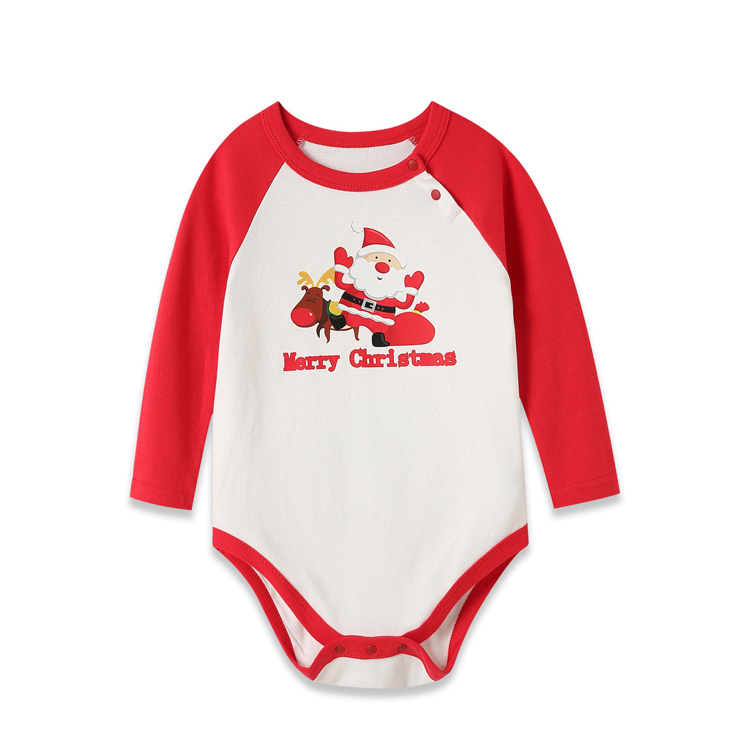 Baby Christmas Outfit Merry Christmas Santa Long Sleeve Bodysuit n Pants Two Piece Set - quixoticmuses