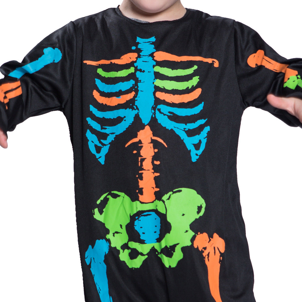 Kids Halloween Costume Colorful Skeleton FT20464 - quixoticmuses