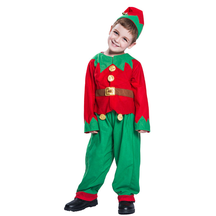 Kids Christmas Outfit Christmas Elf Red n Green Set - 1210 - quixoticmuses