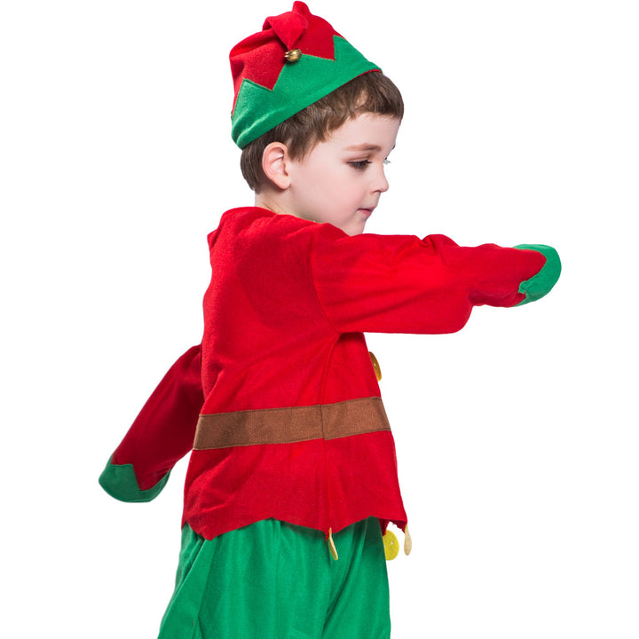 Kids Christmas Outfit Christmas Elf Red n Green Set - 1210 - quixoticmuses