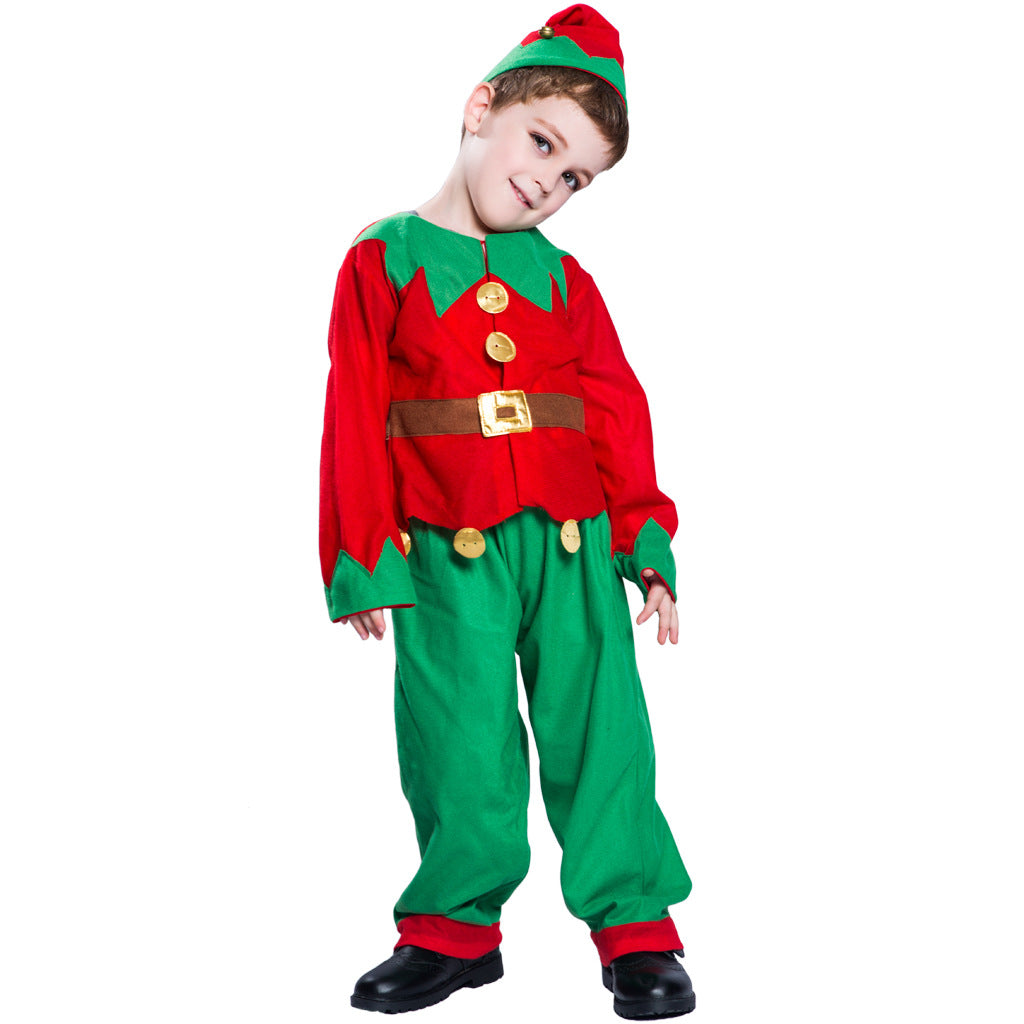 Kids Christmas Outfit Christmas Elf Red n Green Set - 1210 - quixoticmuses