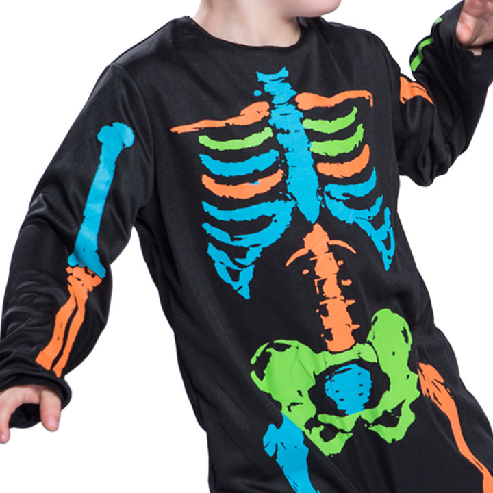 Kids Halloween Costume Colorful Skeleton FT20464 - quixoticmuses