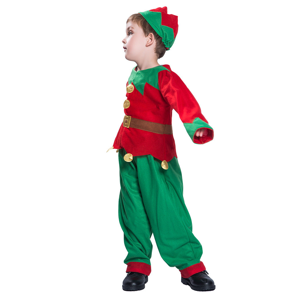 Kids Christmas Outfit Christmas Elf Red n Green Set - 1210 - quixoticmuses