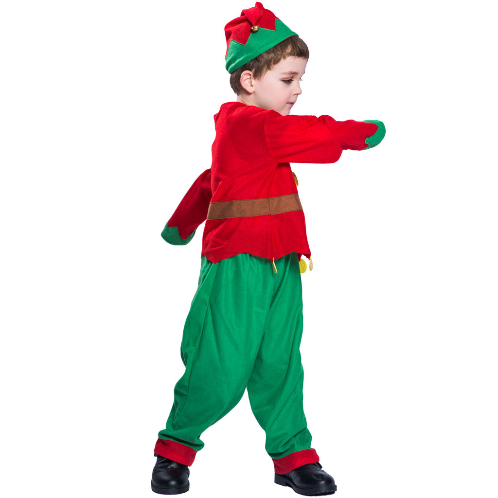 Kids Christmas Outfit Christmas Elf Red n Green Set - 1210 - quixoticmuses