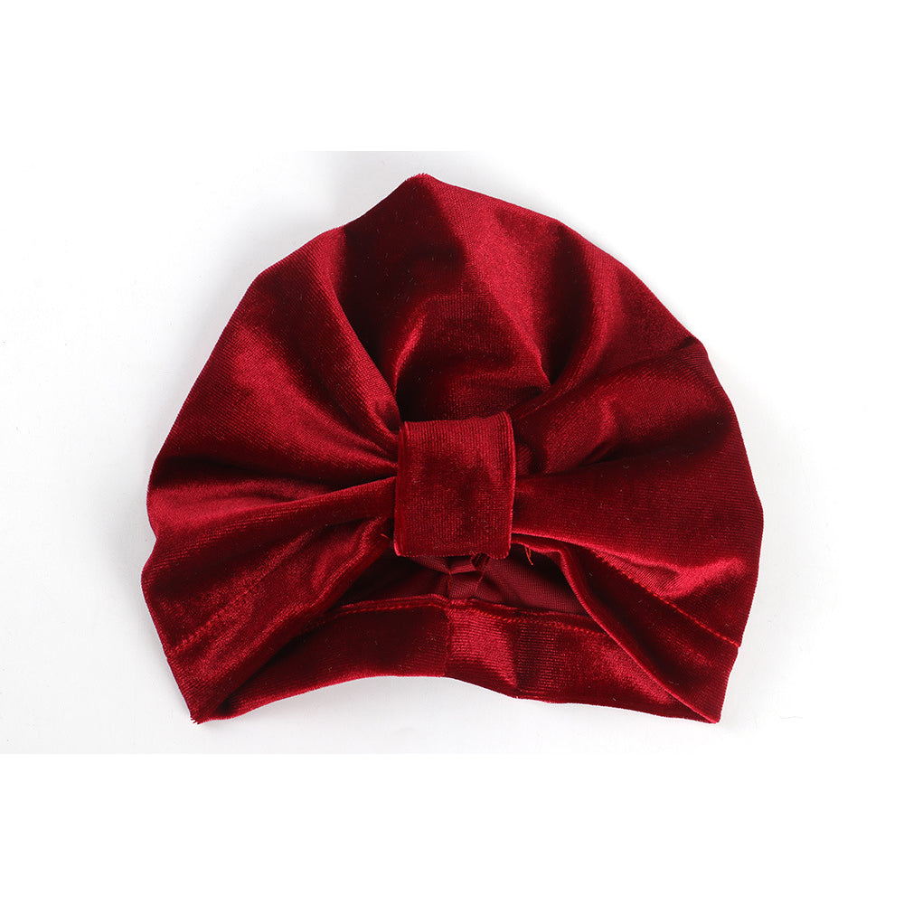 Baby Girl's Velour Turban Hat w Knot - 0816 - quixoticmuses