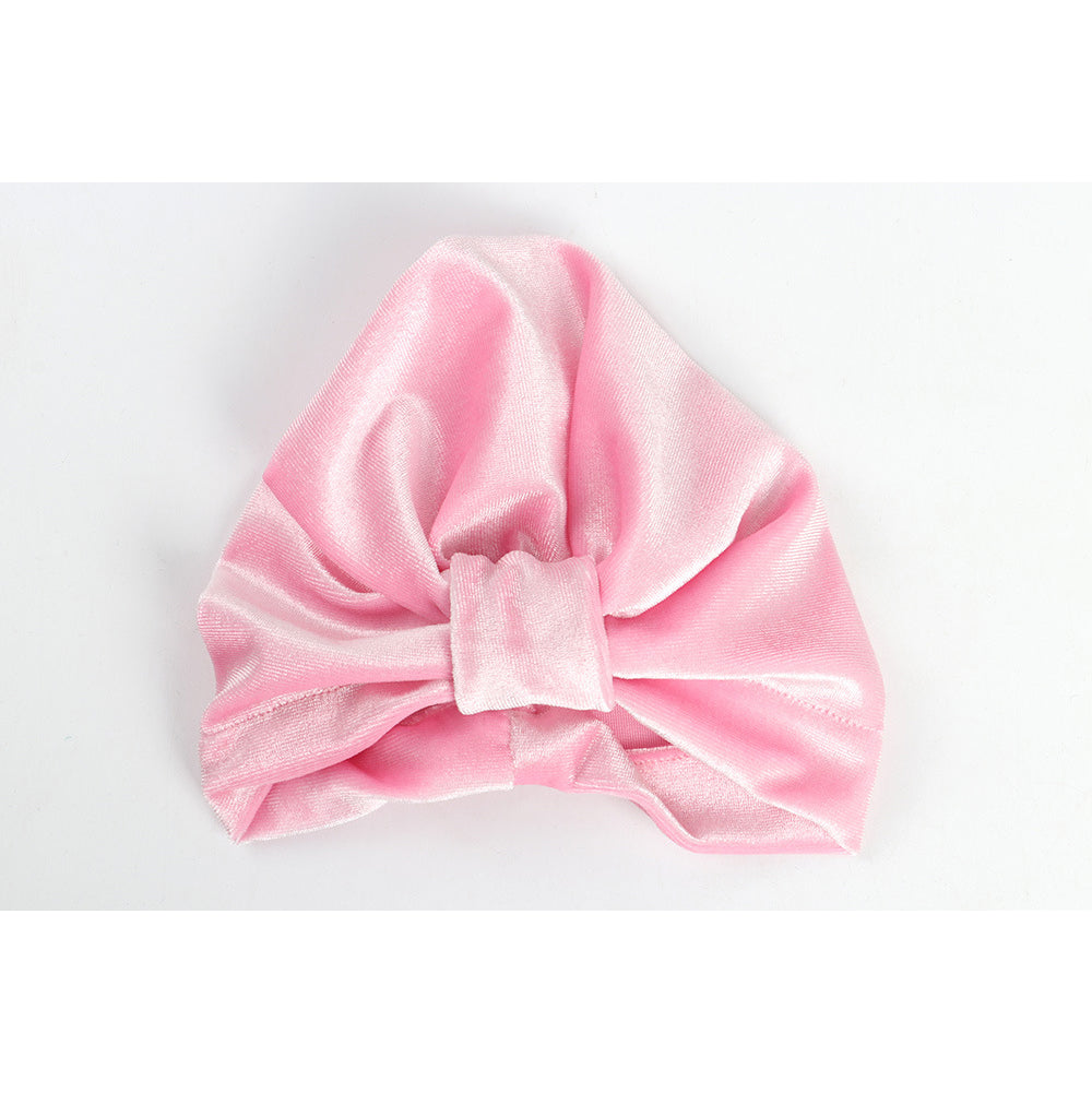 Baby Girl's Velour Turban Hat w Knot - 0816 - quixoticmuses