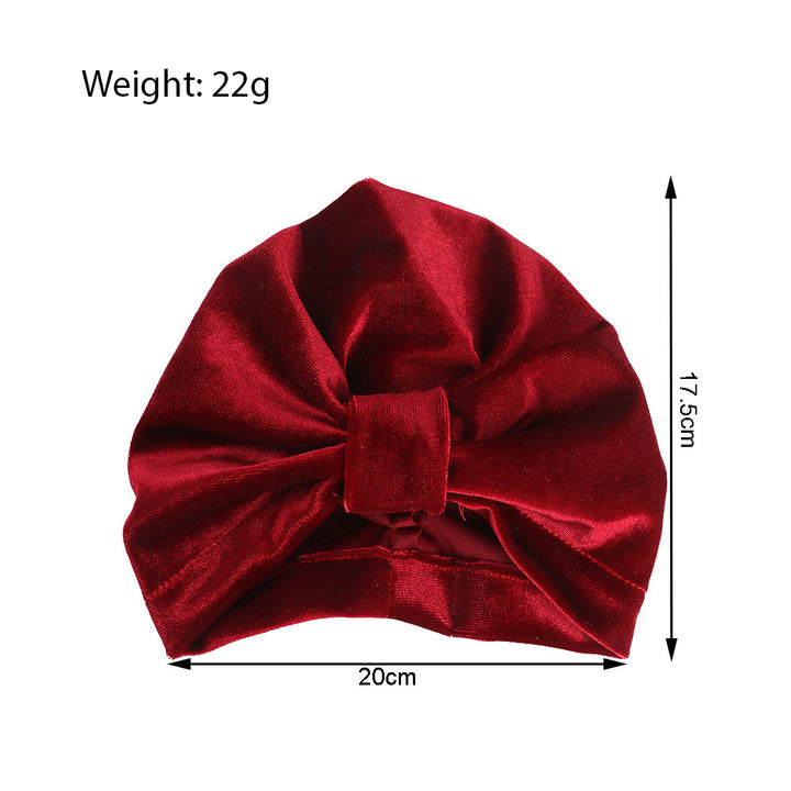 Baby Girl's Velour Turban Hat w Knot - 0816 - quixoticmuses