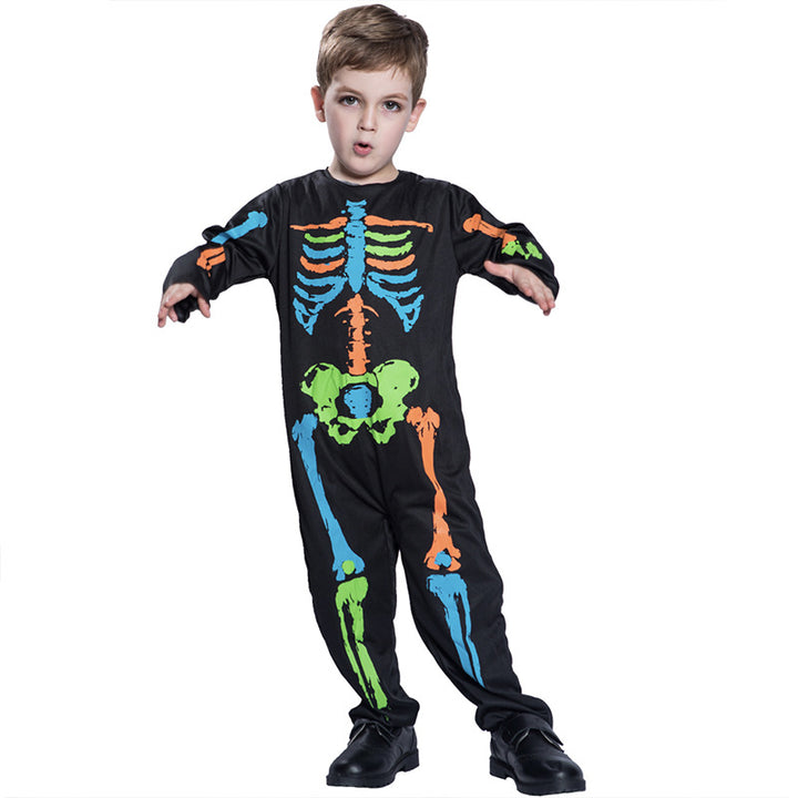 Kids Halloween Costume Colorful Skeleton FT20464 - quixoticmuses