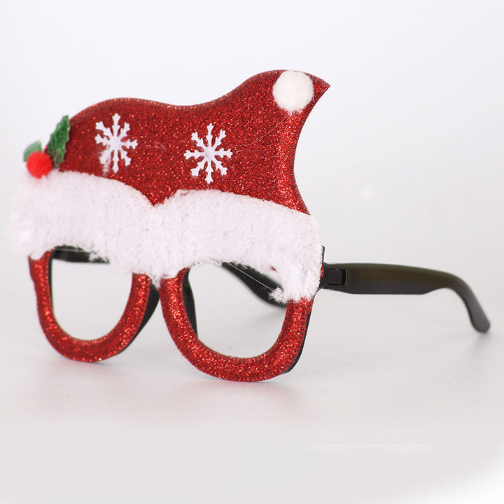 Christmas Holiday Glasses Glitter Glasses Frames Christmas Parties Accessories Photo Booth (One Size Fits All) - quixoticmuses