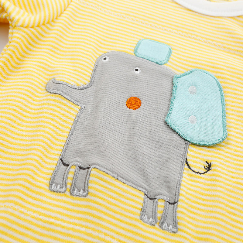 Baby Yellow Stripes Elephant Jumpsuit All In One - quixoticmuses