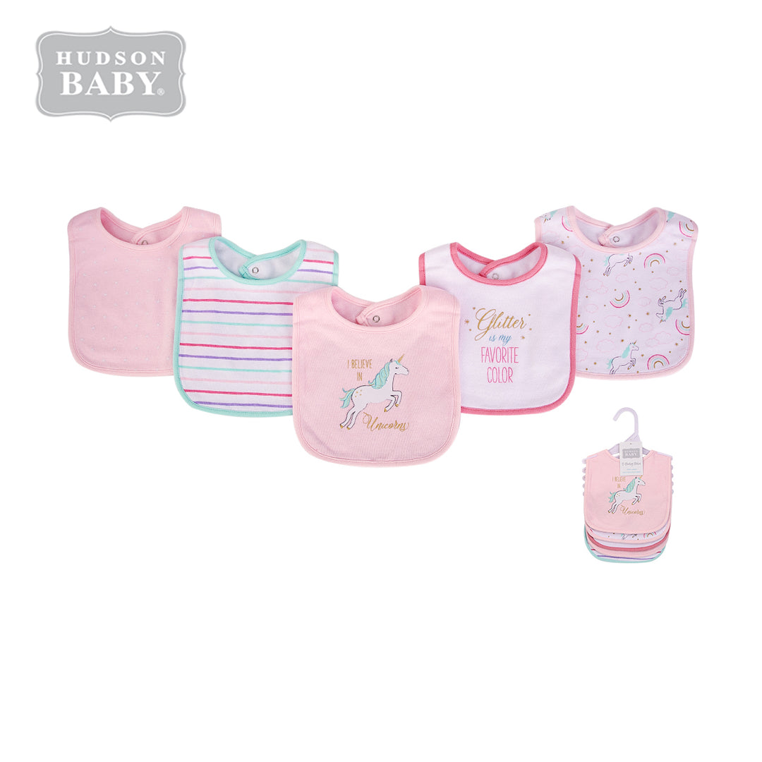 Baby 5pc Interlock Bibs Unicorn 17585 - quixoticmuses