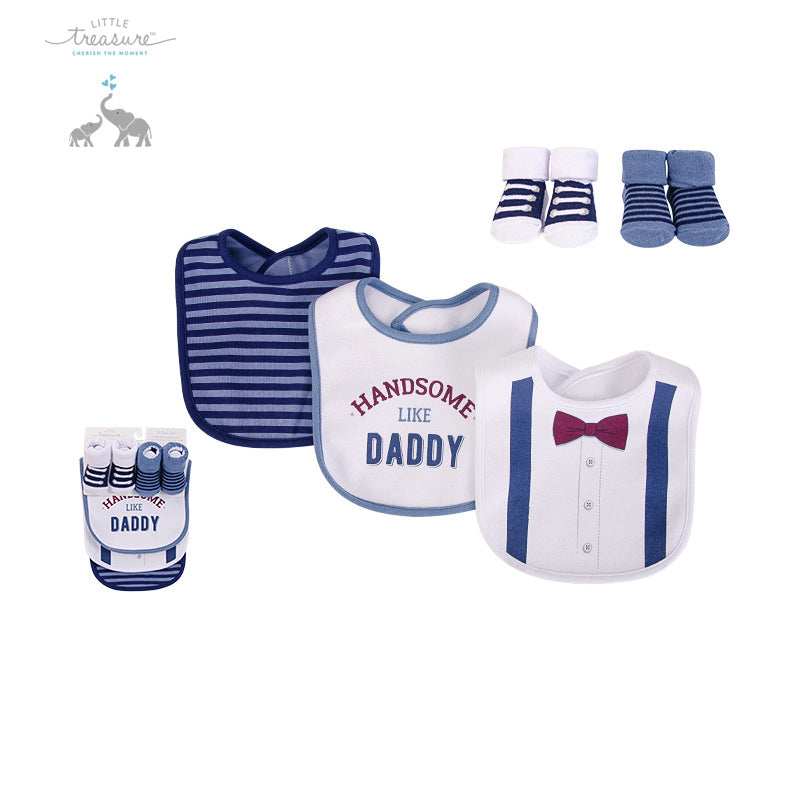 Baby Boy Bibs n Socks 5 Pcs Set 75529 - 1204 - quixoticmuses