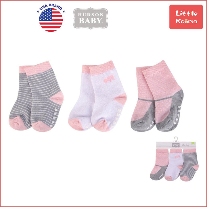 Hudson Baby Socks 3 Pairs Pack Anti-slip 00437CH - quixoticmuses