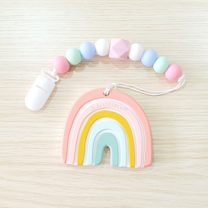 Pastel Rainbow Baby Silicone Teether Set - quixoticmuses