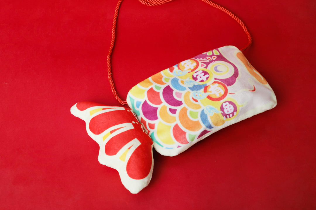 Baby Kids CNY Chinese New Year Ang Bao Red Velvet Envelope Sling Bag Little Fish Nian Nian You Yu - quixoticmuses