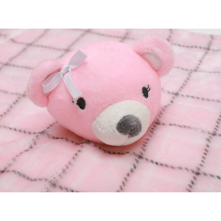 Personalised Customized Luvable Friends Plush Blanket With Pink Bear 17451 - quixoticmuses