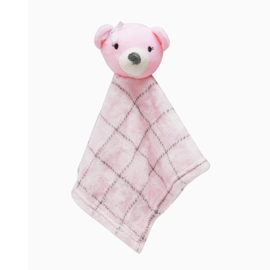 Personalised Customized Luvable Friends Plush Blanket With Pink Bear 17451 - quixoticmuses