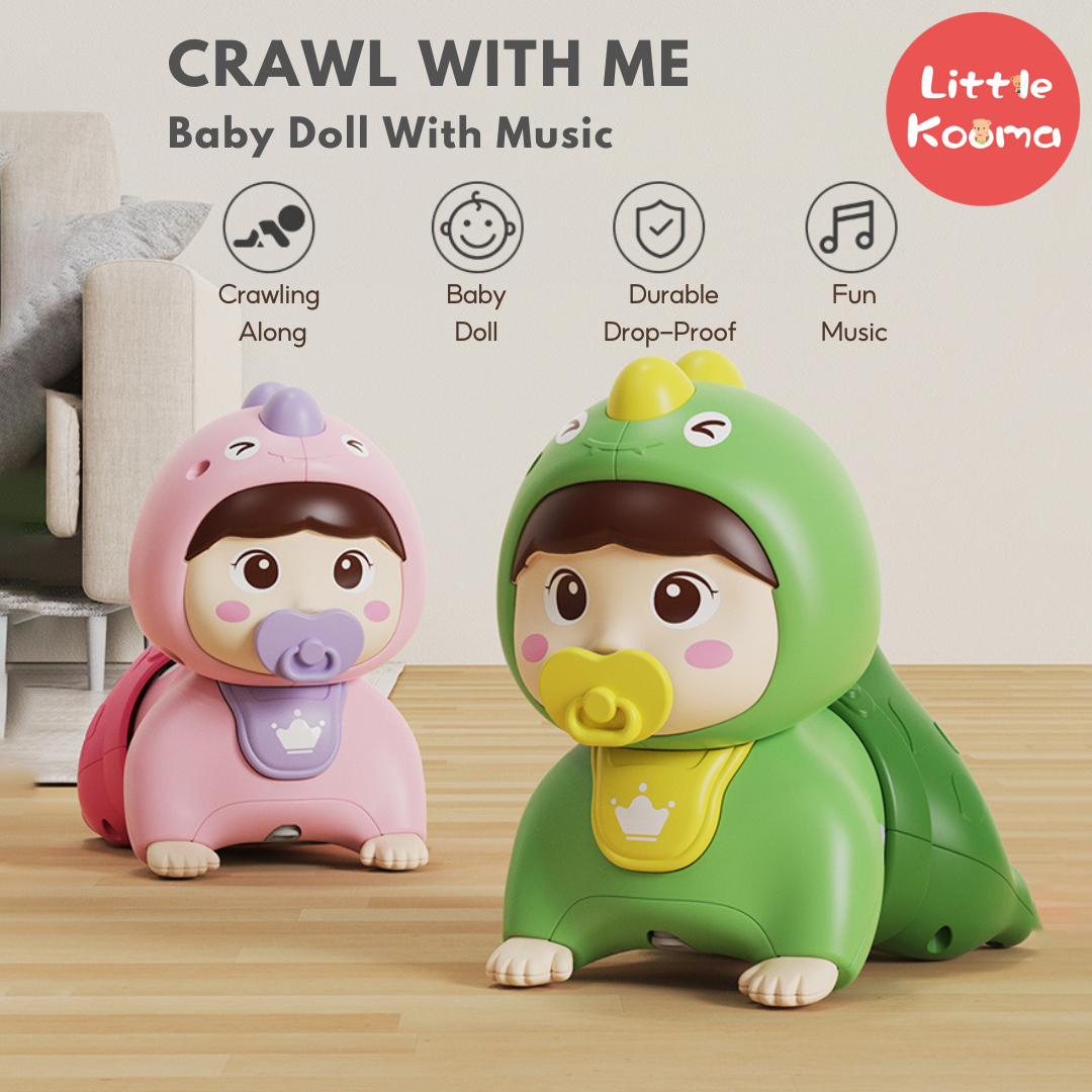 Crawl With Me Baby Doll Toy With Music - Suitable For 3 Months And Above Baby - quixoticmuses