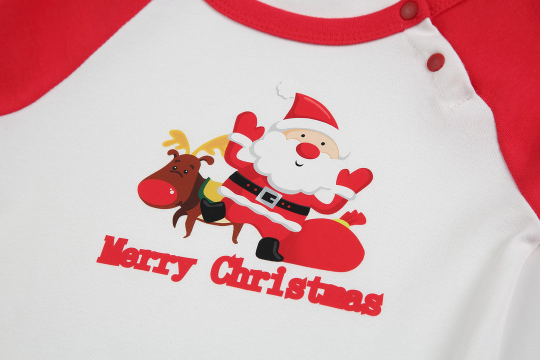 Baby Christmas Outfit Merry Christmas Santa Long Sleeve Bodysuit n Pants Two Piece Set - quixoticmuses