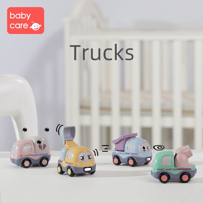 Babycare Baby Toys Mini Cars Set Cartoon Trucks Vehicles Transportation Car Toys for Boys and Girls 4pcs - quixoticmuses