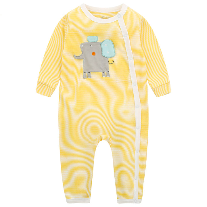 Baby Yellow Stripes Elephant Jumpsuit All In One - quixoticmuses