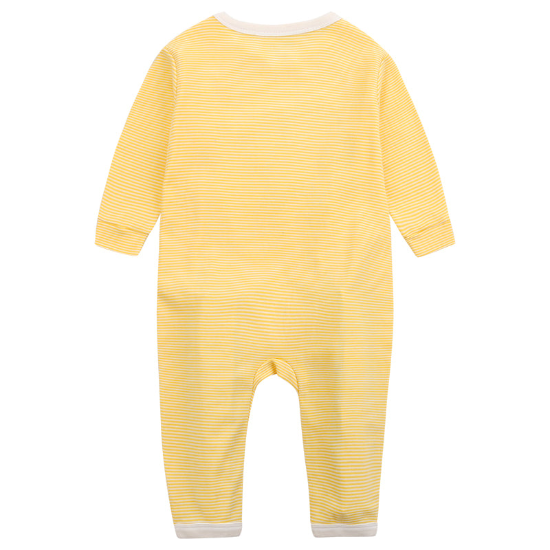 Baby Yellow Stripes Elephant Jumpsuit All In One - quixoticmuses