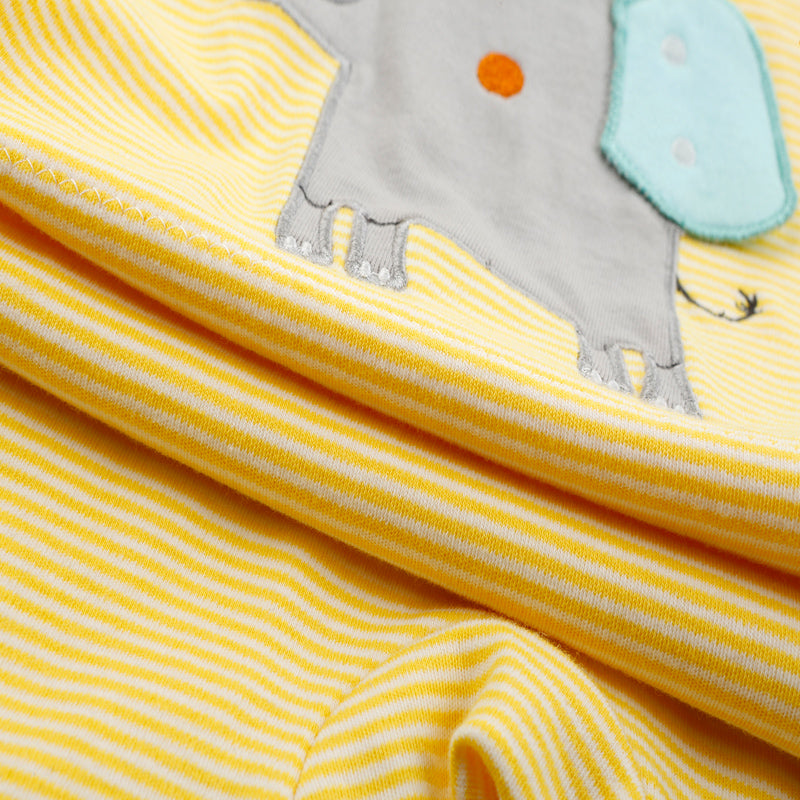 Baby Yellow Stripes Elephant Jumpsuit All In One - quixoticmuses