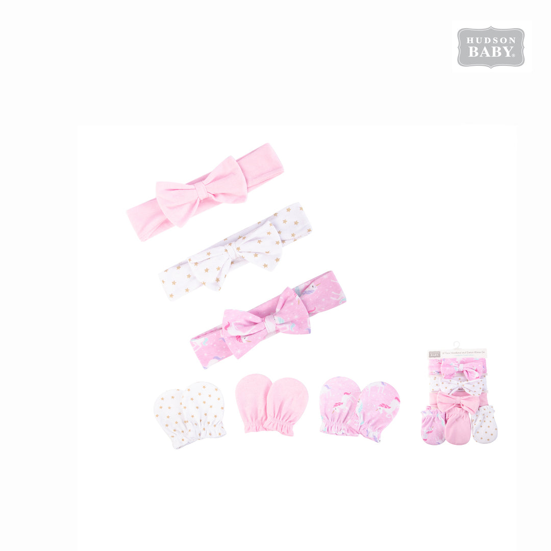 Hudson Baby Girl's Headband n Mittens 6 Piece Pack 58535 - quixoticmuses