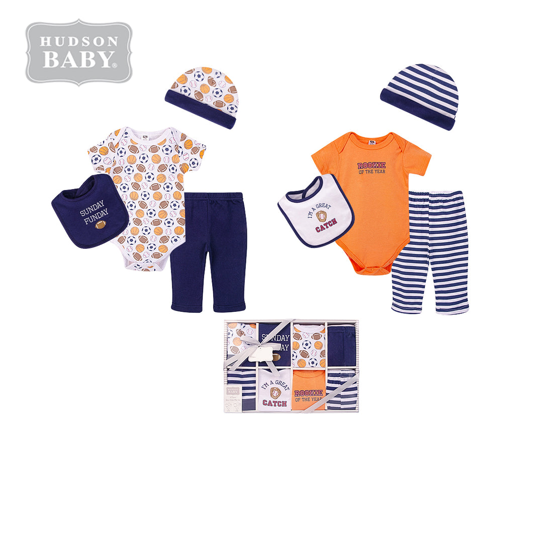 Hudson Baby New Born Baby Boy Clothing Gift Set 8Pcs 10188 - quixoticmuses