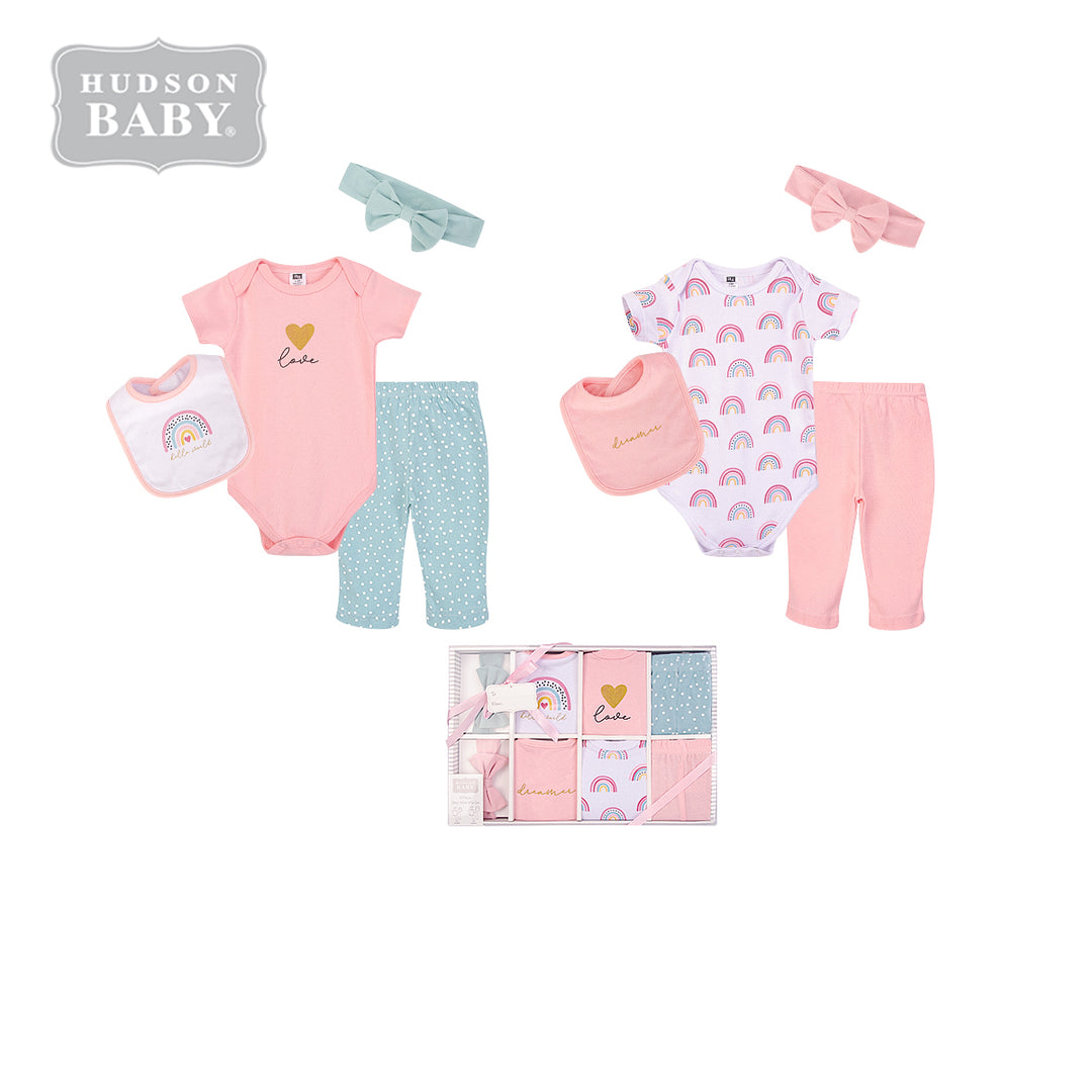 Hudson Baby New Born Baby Girl Clothing Gift Set 8Pcs 10191 - quixoticmuses